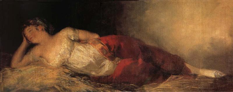 Francisco Goya Young Woman asleep Norge oil painting art